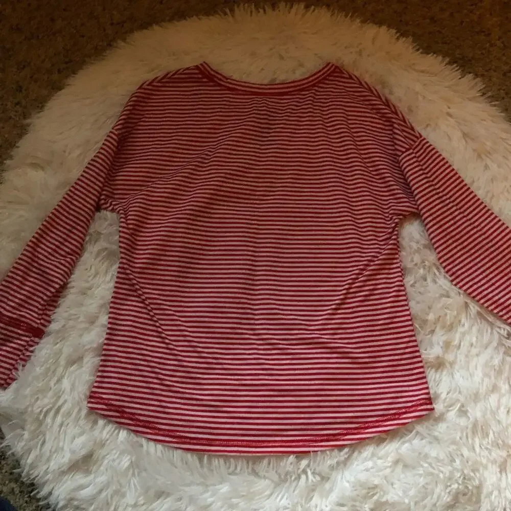 JUSTICE • Girls Santa Cookie Striped Pajama Top